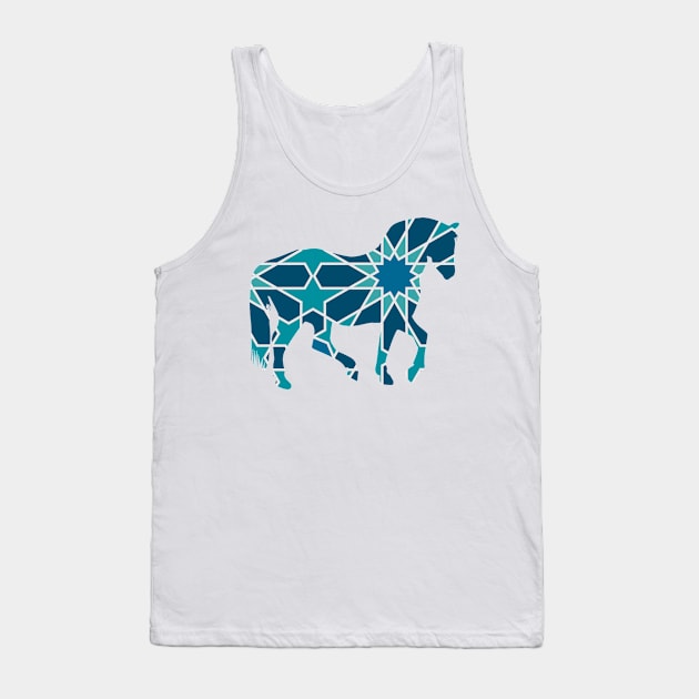 Horse Silhouette with Pattern Tank Top by deificusArt